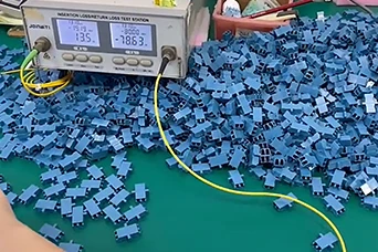 Fiber optic adapter assembly testing