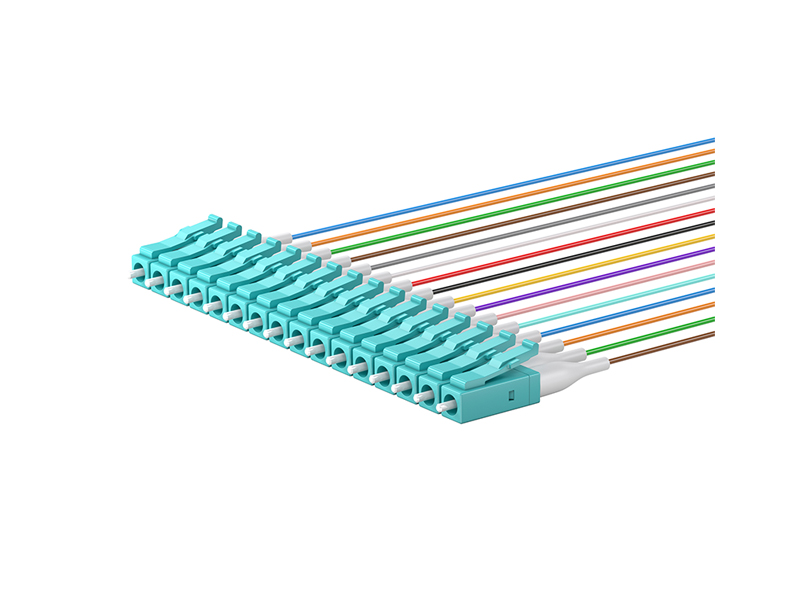 MPO/APC (Male) to LC/UPC OM3 12 Cores MPO/MTP Fan out 0.9mm Patch Cords