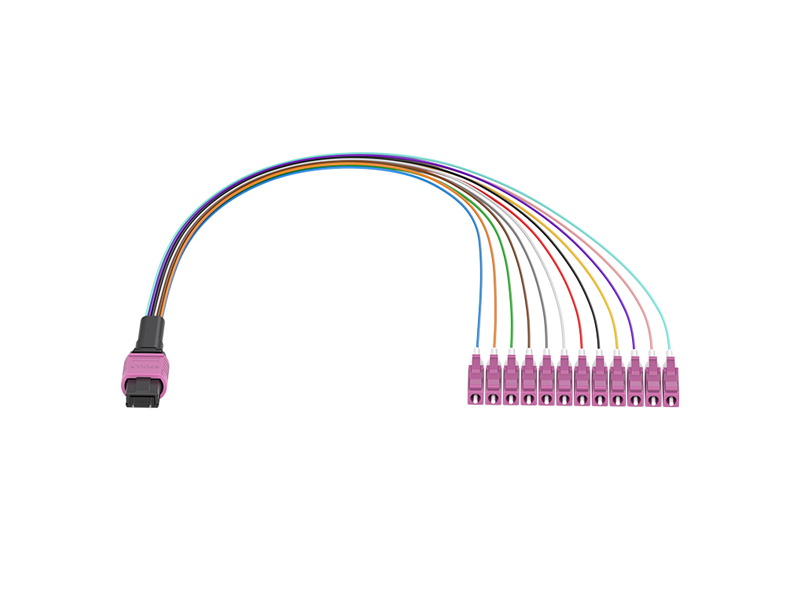 MPO/APC (Male) to LC/UPC OM4 12 Cores MPO/MTP Fan out 0.9mm Patch Cords