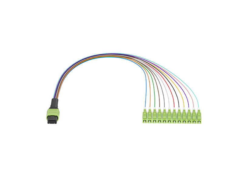 MPO/APC (Male) to LC/UPC OM5 12 Cores MPO/MTP Fan out 0.9mm Patch Cords