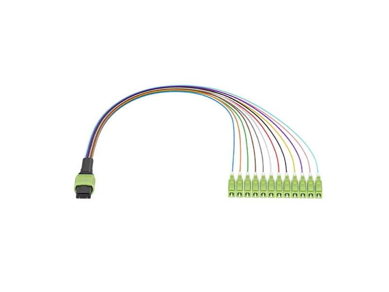 MPO/APC (Male) to LC/UPC OM5 12 Cores MPO/MTP Fan out 0.9mm Patch Cords