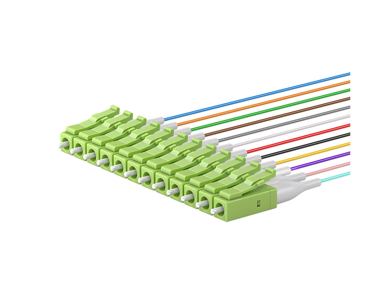 MPO/APC (Male) to LC/UPC OM5 12 Cores MPO/MTP Fan out 0.9mm Patch Cords
