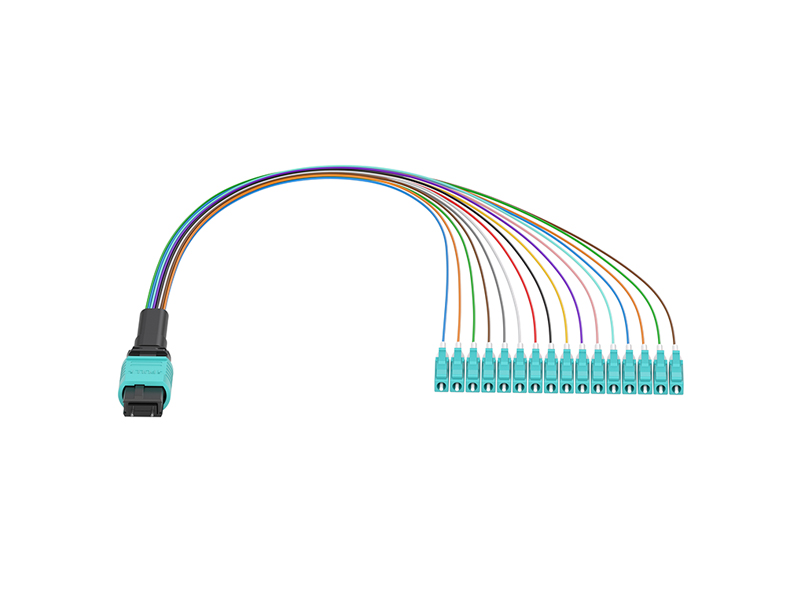 MPO/APC (Male) to LC/UPC OM3 12 Cores MPO/MTP Fan out 0.9mm Patch Cords
