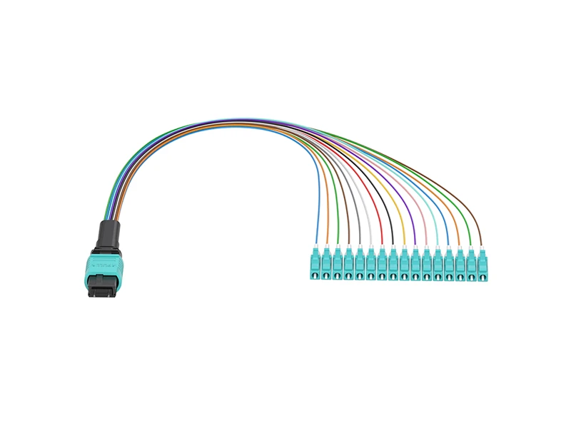 MPO/APC (Male) to LC/UPC OM3 12 Cores MPO/MTP Fan out 0.9mm Patch Cords