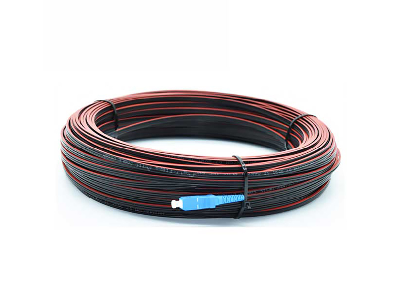 PLDT Fiber Optic Drop Cable Patchcord 1Core G657A Red Stripe Messenger Wire for FTTH FTTB Network Factory Price