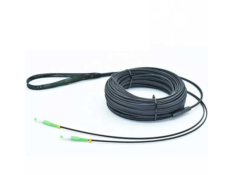 SM 2cores SCAPC SCAPC G657B3 KFRP LSZH Black with Pulling Sock 30M FTTH Drop Cable Patchcord