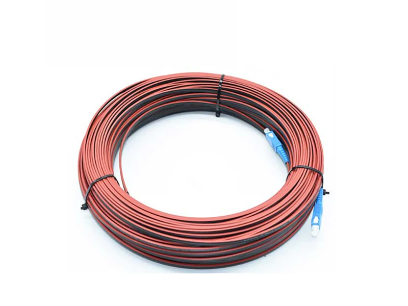 PLDT Fiber Optic Drop Cable Patchcord 1Core G657A Red Stripe Messenger Wire for FTTH FTTB Network Factory Price