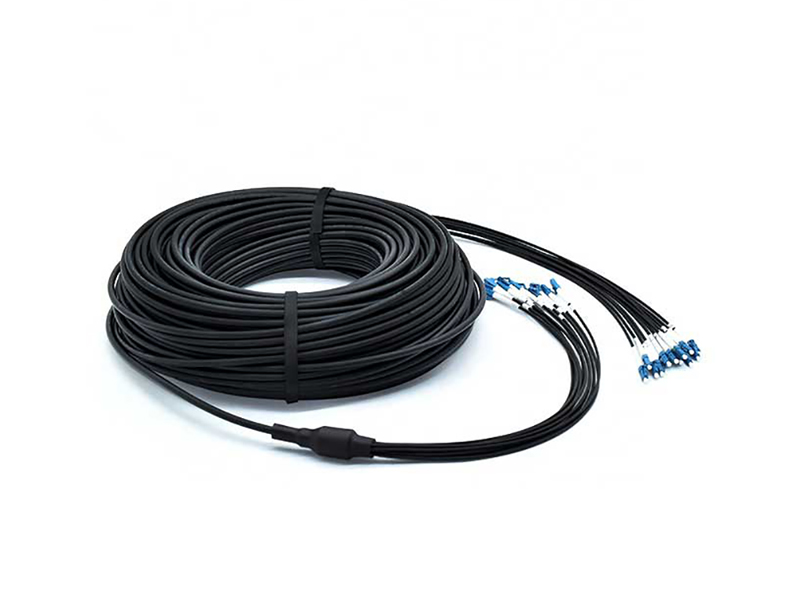 Round Cable 12Cores SM PBT HDPE LCUPC to LCUPC Factory Price Fiber Optic patchcord