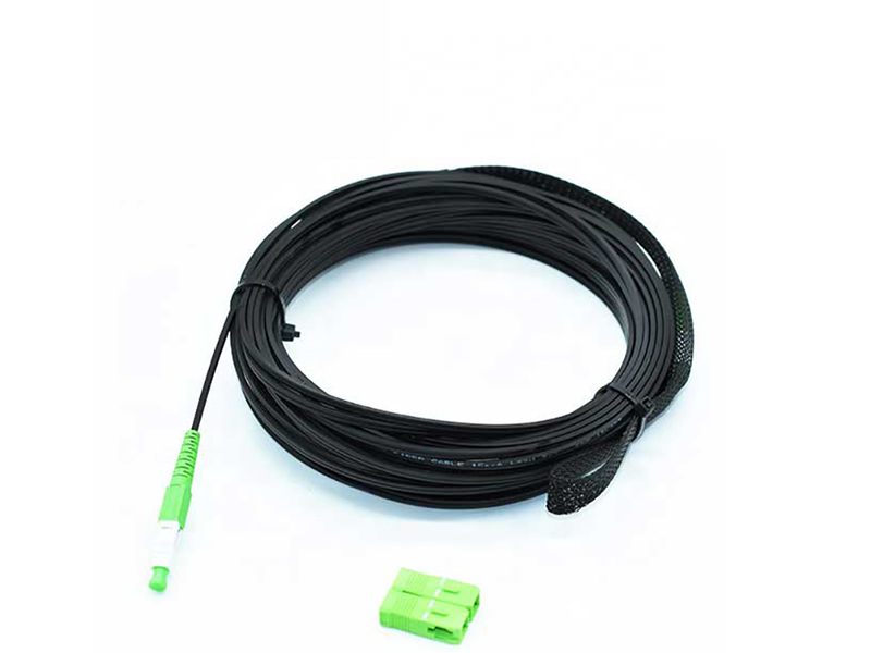 SM 1core SCAPC SCAPC G657B3 KFRP LSZH Black with Pulling Sock FTTH Drop Cable Patchcord
