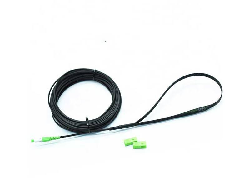 SM 1core SCAPC SCAPC G657B3 KFRP LSZH Black with Pulling Sock FTTH Drop Cable Patchcord
