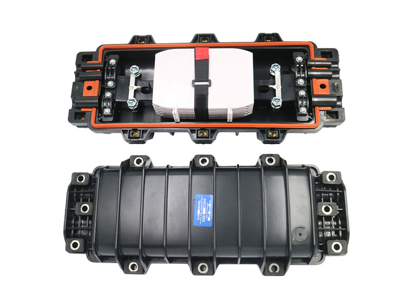 6 port horizontal type fiber optic splice closure 48 core enclosure
