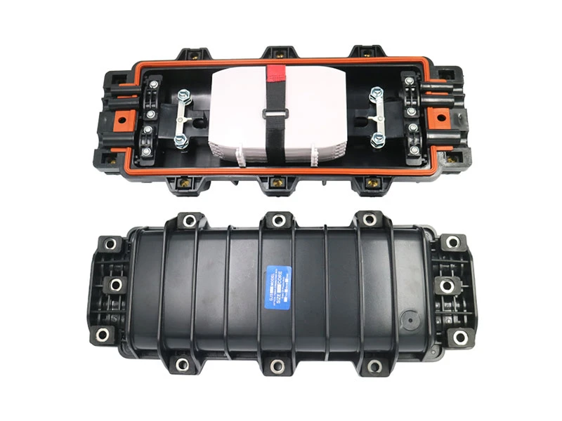 6 port horizontal type fiber optic splice closure 48 core enclosure