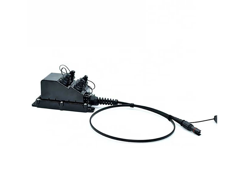 4 Port Multiport Service Terminal with Pre Terminated 4 Fiber Feeder Cable, Locatable or Dielectric, 50 to 2000 Feet Available