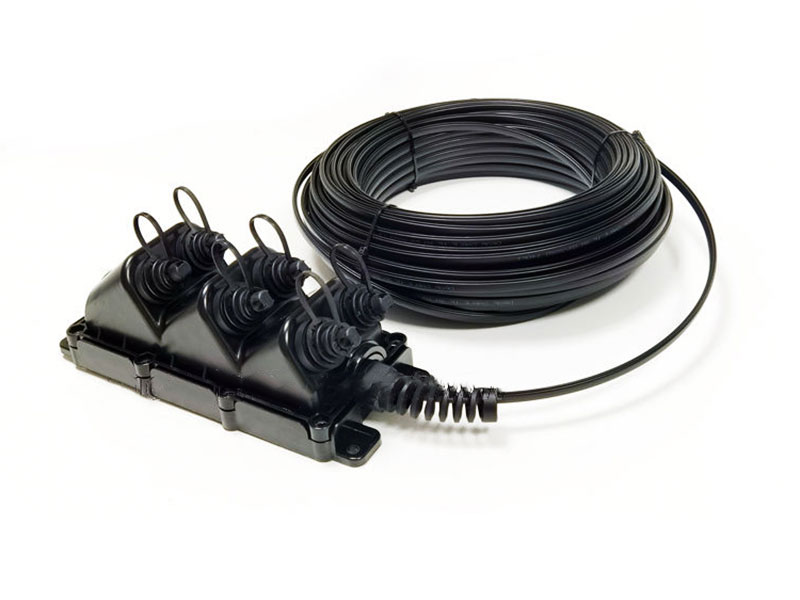 6 Port Multiport Service Terminal with Pre Terminated 6 Fiber Feeder Cable, Locatable or Dielectric, 50 to 2000 Feet Available