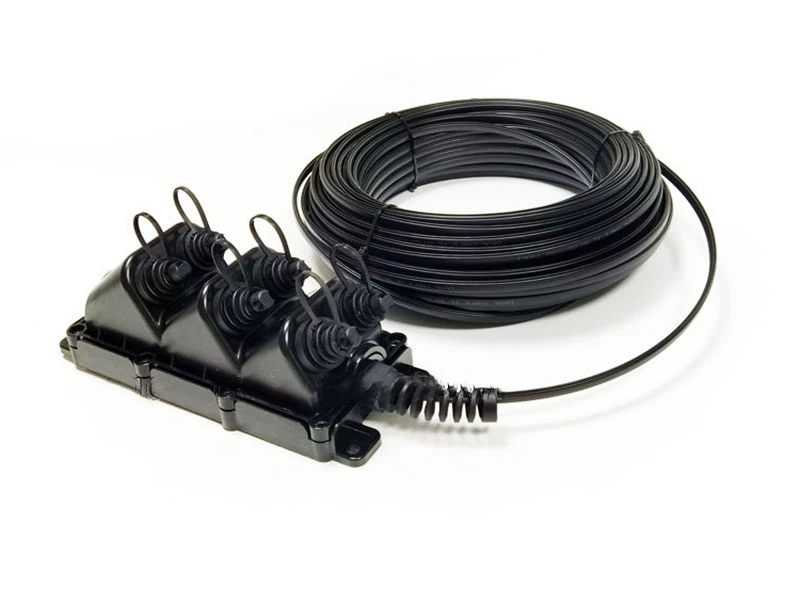 6 Port Multiport Service Terminal with Pre Terminated 6 Fiber Feeder Cable, Locatable or Dielectric, 50 to 2000 Feet Available