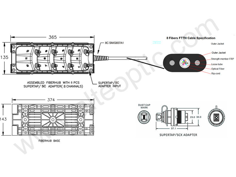 Outdoor IP68 Waterproof Multi Service Terminal FTTH Fiber Optical Pre-terminated 2 4 6 8 12 Ports Fiber Access Terminal Box FAT