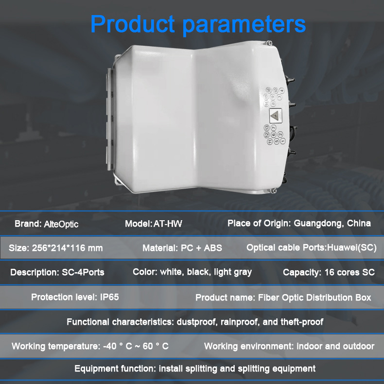 New FTTH Outdoor waterproof 16port fiber Huawei Type Fiber Optic FTTA NAP Box Distribution Box