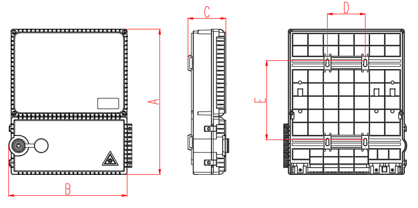 16 CORES Telkom Indonesia Style Solid NAP BOX fiber splice closure 2 doors 1*8 PLC IP65 Fiber Optic Distribution Box ODP