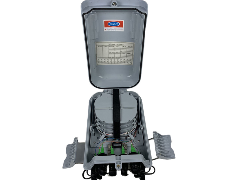 FTTH fiber optic distribution box 2 inlet 8 outlet outdoor fiber optic box factory out 16 Cores waterproof box