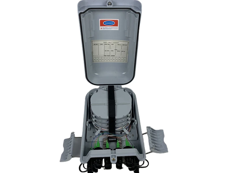 FTTH fiber optic distribution box 2 inlet 8 outlet outdoor fiber optic box factory out 16 Cores waterproof box