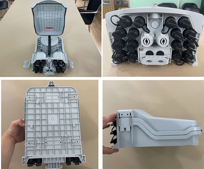 Outdoor Wall Mounting 16 Cores Waterproof Fiber Distribution Box with micro PLC splitter 
