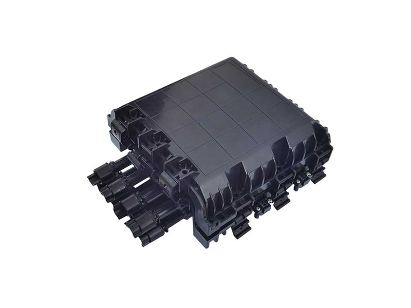 2 inlet,2 outlet + 8 fast Connector Exit Ports, 36F, 1:8 Splitter Holder, In-line, Horizontal Optic Joints Enclosure