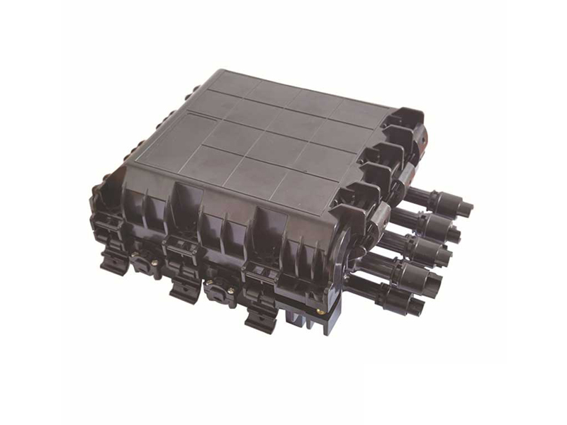 2 inlet,2 outlet + 8 fast Connector Exit Ports, 36F, 1:8 Splitter Holder, In-line, Horizontal Optic Joints Enclosure