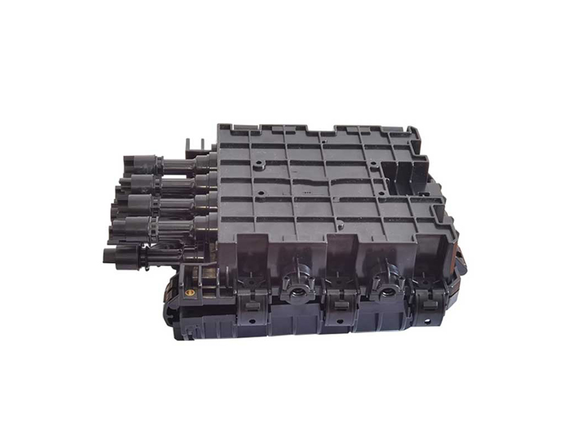 2 inlet,2 outlet + 8 fast Connector Exit Ports, 36F, 1:8 Splitter Holder, In-line, Horizontal Optic Joints Enclosure