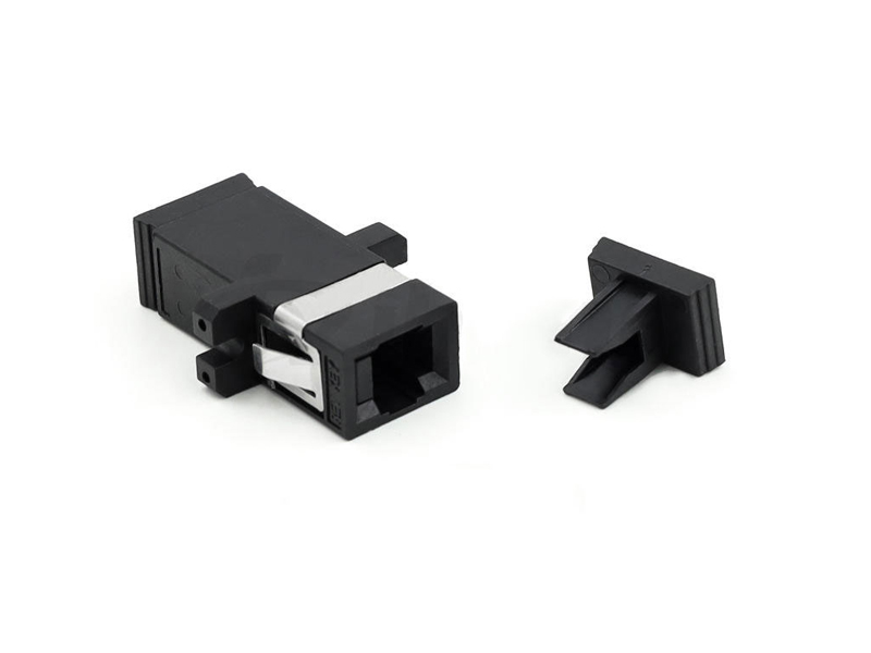 MTRJ-MTRJ PC Simplex Single / Multi Mode Fiber Optic Adapter With Flange Black for Fiber Optic Patch Cord Pigtail Quick