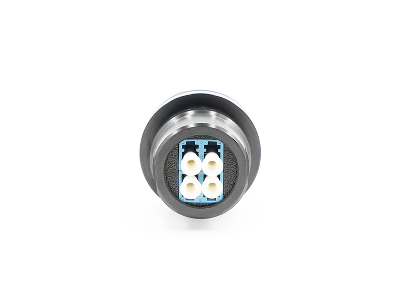 MIL-DTL-83526 HMA Compatible IP68 Harsh Environment 2core 4core Expanded Beam to LC Hybrid Connector Coupler Fiber Optic Adapter
