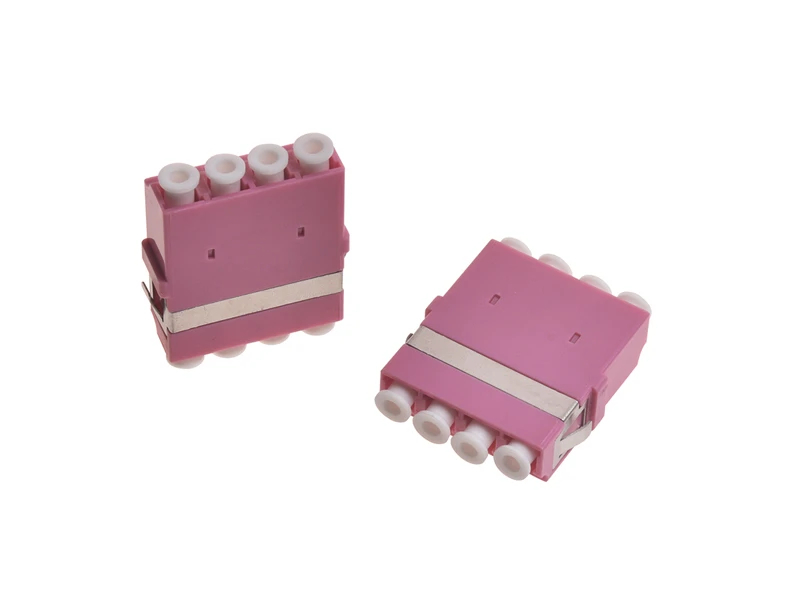 FTTH LC OM4 Quad Fiber Optic Multimode Quad Adapter
