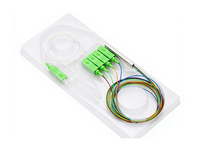 Micro Fiber Optic PLC Splitter 1x4 SC/APC Single Mode G657A1/A2/G652D 900um Steel Tube Mini FTTH PON CATV GPON/BPON/EPON
