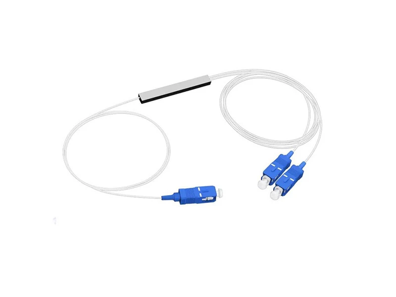 Micro Fiber Optic PLC Splitter 1x2 SC/UPC Single Mode G657A1/A2 /G652d 900um Steel Tube Mini FTTH PON CATV GPON/BPON/EPON
