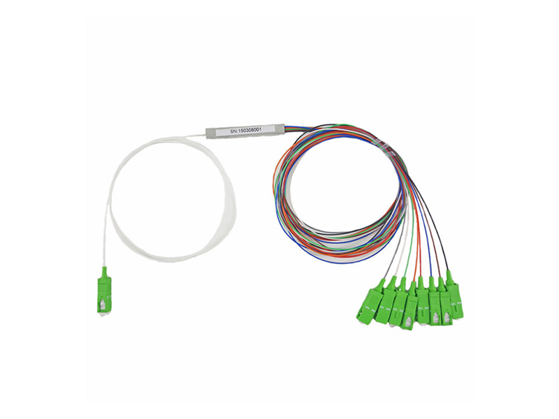 Micro Fiber Optic PLC Splitter 1x8 SC/APC Single Mode G657A1/A2 /G652D 900um Steel Tube Mini FTTH PON CATV GPON/BPON/EPON