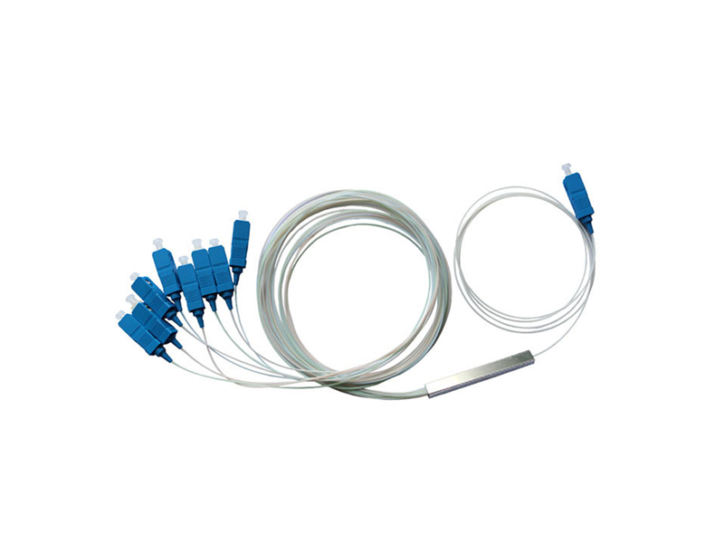 Micro Fiber Optic PLC Splitter 1x8 SC/UPC Single Mode G657A1/A2 /G652D 900um Steel Tube Mini FTTH PON CATV GPON/BPON/EPON