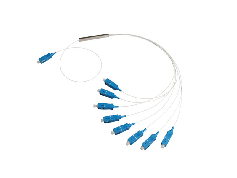 Micro Fiber Optic PLC Splitter 1x8 SC/UPC Single Mode G657A1/A2 /G652D 900um Steel Tube Mini FTTH PON CATV GPON/BPON/EPON