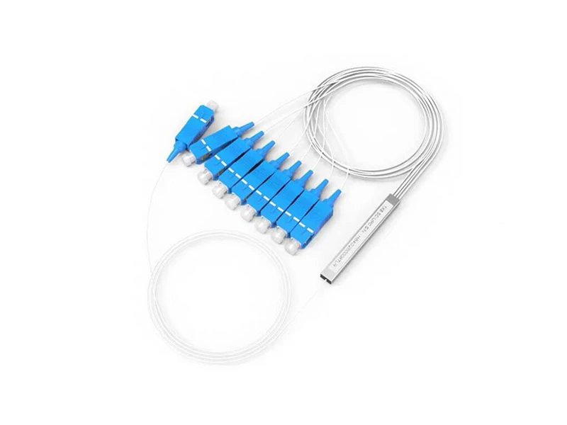 Micro Fiber Optic PLC Splitter 1x8 SC/UPC Single Mode G657A1/A2 /G652D 900um Steel Tube Mini FTTH PON CATV GPON/BPON/EPON