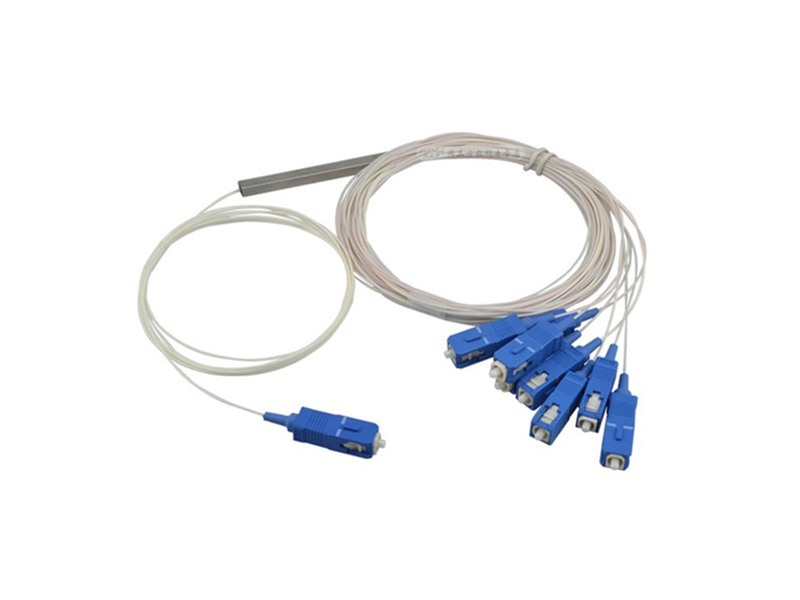 Micro Fiber Optic PLC Splitter 1x8 SC/UPC Single Mode G657A1/A2 /G652D 900um Steel Tube Mini FTTH PON CATV GPON/BPON/EPON