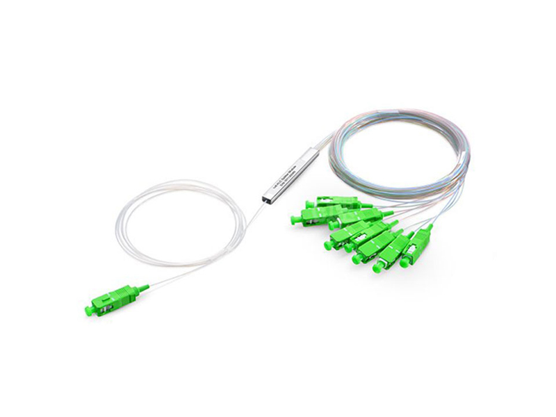 Micro Fiber Optic PLC Splitter 1x8 SC/APC Single Mode G657A1/A2 /G652D 900um Steel Tube Mini FTTH PON CATV GPON/BPON/EPON