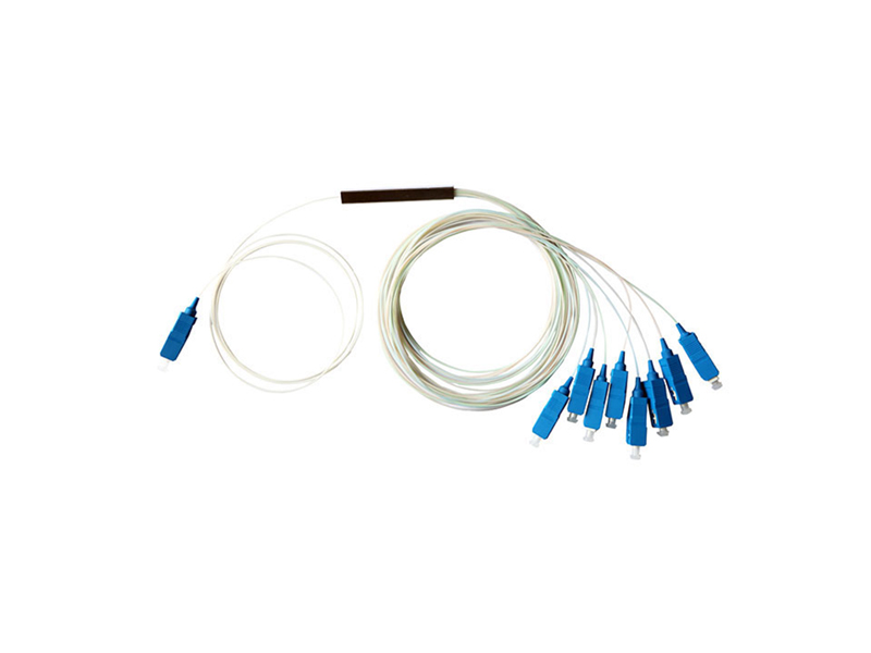 Micro Fiber Optic PLC Splitter 1x8 SC/UPC Single Mode G657A1/A2 /G652D 900um Steel Tube Mini FTTH PON CATV GPON/BPON/EPON