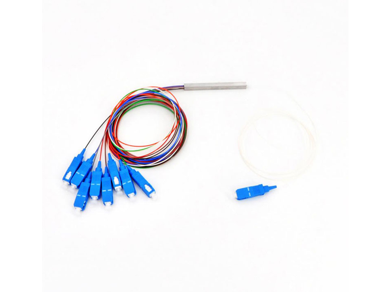 Micro Fiber Optic PLC Splitter 1x8 SC/UPC Single Mode G657A1/A2 /G652D 900um Steel Tube Mini FTTH PON CATV GPON/BPON/EPON