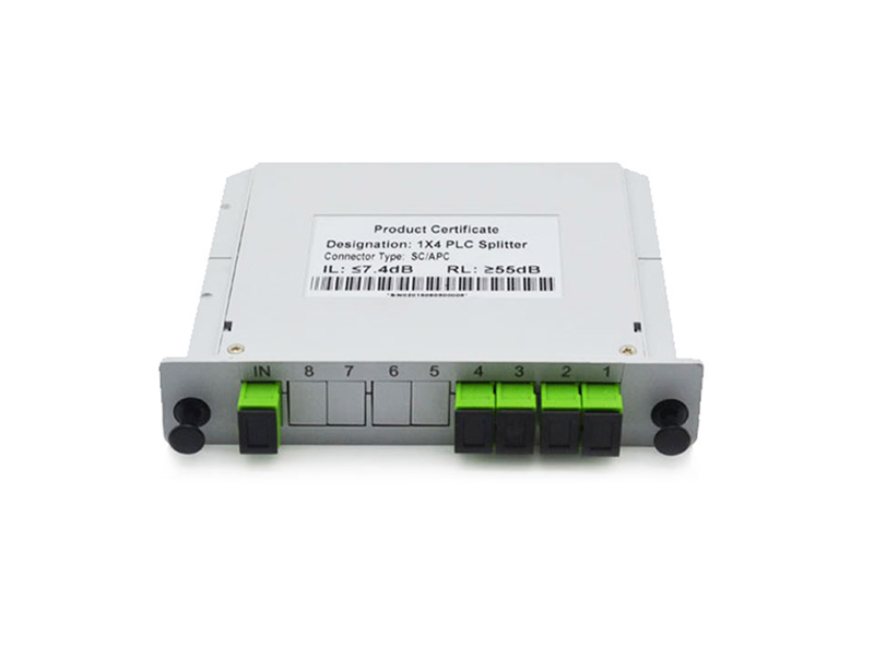 1x4 PLC Fiber Optic Splitter, SC/APC & SC/UPC Single Mode, LGX Cassette Module - Factory Price