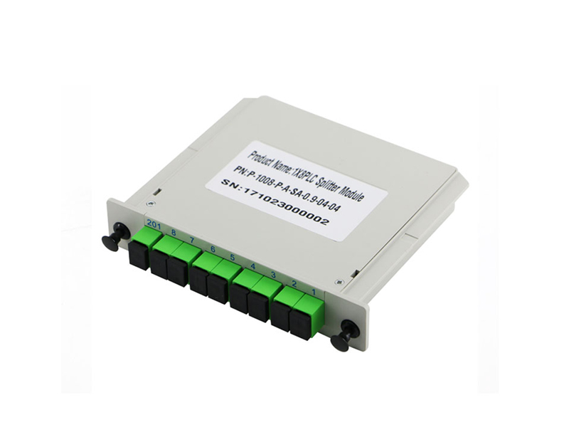 1x8 PLC Fiber Optic Splitter, SC/APC & SC/UPC Single Mode, LGX Cassette Module - Factory Price