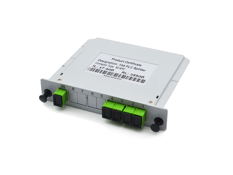 1x4 PLC Fiber Optic Splitter, SC/APC & SC/UPC Single Mode, LGX Cassette Module - Factory Price
