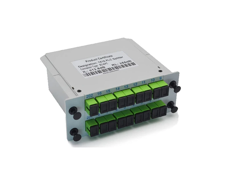 1x16 PLC Fiber Optic Splitter, SC/APC & SC/UPC Single Mode, LGX Cassette Module - Factory Price