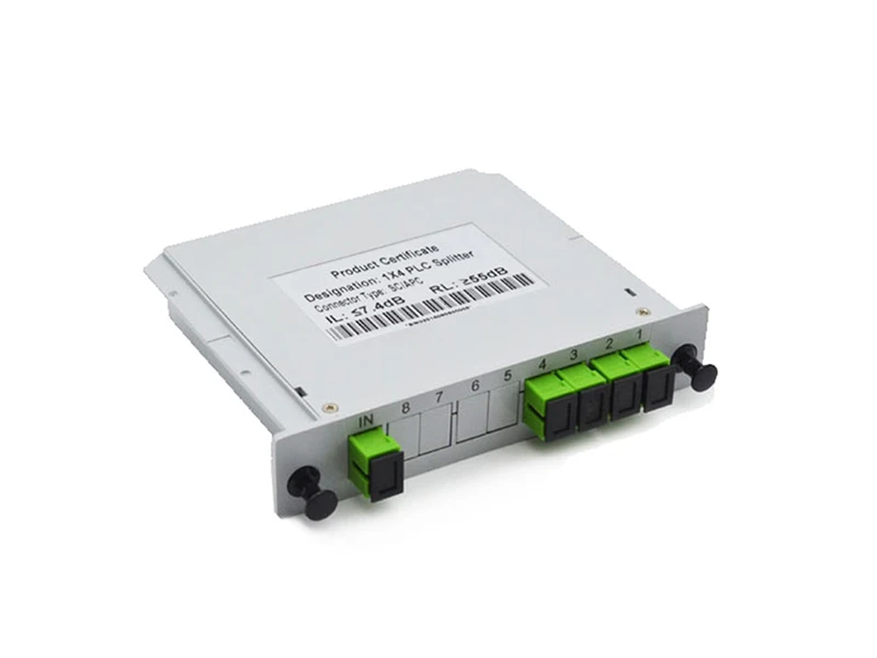 1x4 PLC Fiber Optic Splitter, SC/APC & SC/UPC Single Mode, LGX Cassette Module - Factory Price