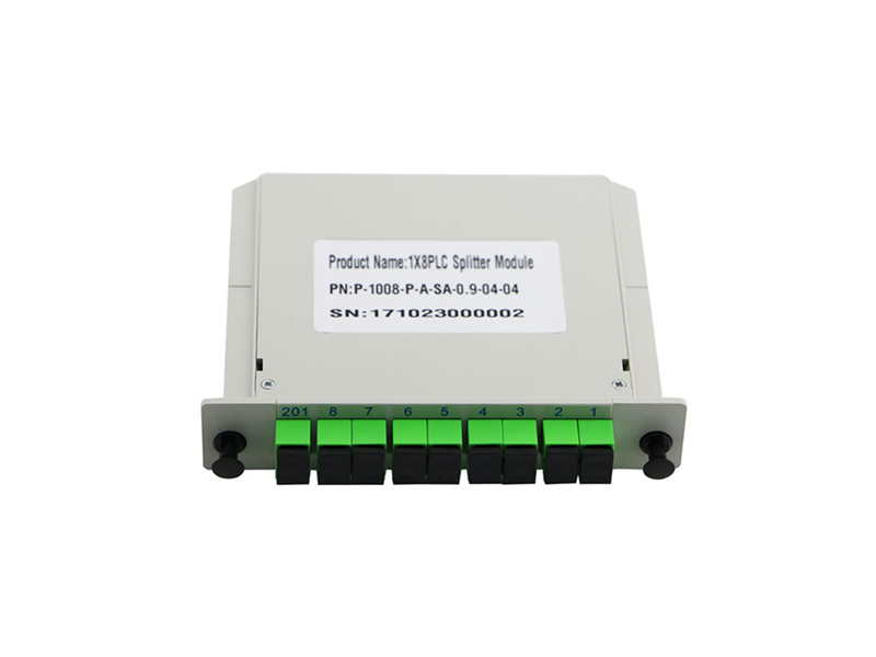 1x8 PLC Fiber Optic Splitter, SC/APC & SC/UPC Single Mode, LGX Cassette Module - Factory Price