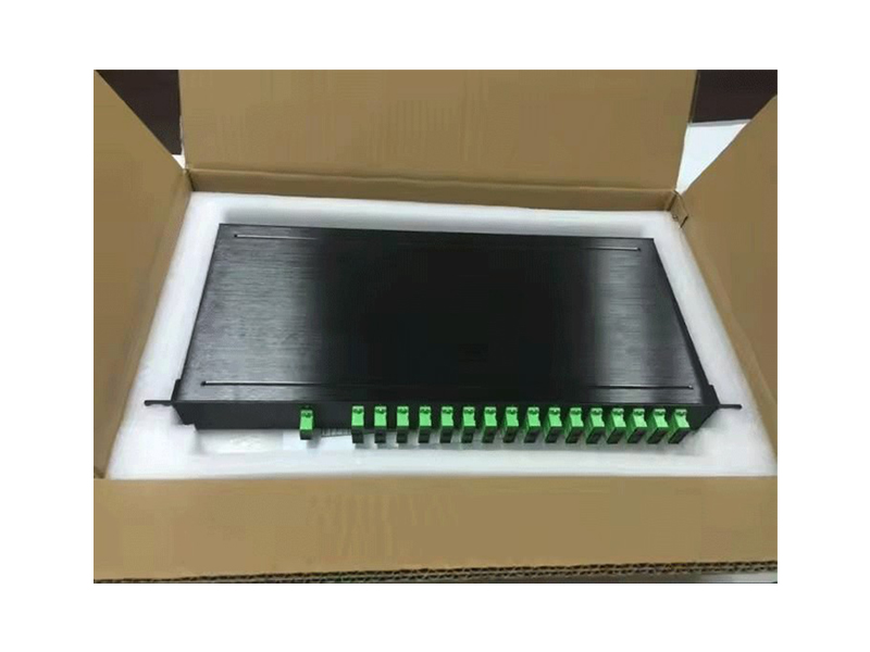 19 Inch PLC Fiber Optic Splitter 1:16 1U Height RACK Type SC/APC Connector Optical Distribution Frame Terminal Box Patch Panel