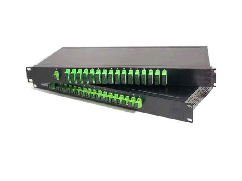 19 Inch PLC Fiber Optic Splitter 1:16 1U Height RACK Type SC/APC Connector Optical Distribution Frame Terminal Box Patch Panel