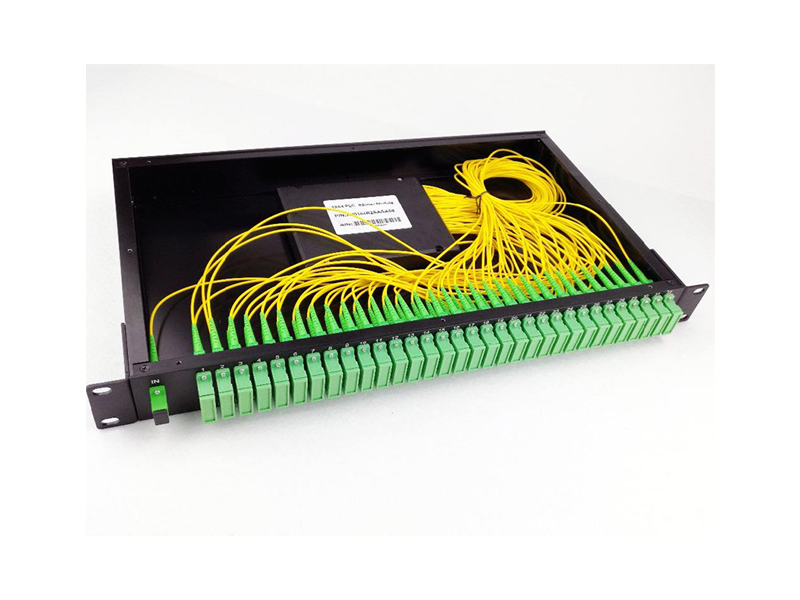 19 Inch PLC Fiber Optic Splitter 1:32 1U Height RACK Type SC/APC Connector Optical Distribution Frame Terminal Box Patch Panel